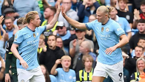 উড়ন্ত সূচনা ম্যানসিটির, হাল্যান্ডের জোড়া গোলে উলভস বিধ্বস্ত