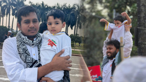 কাঁধে থাকা শিশুটি শহীদ হাদির সন্তান নয়, জানা গেল পরিচয়