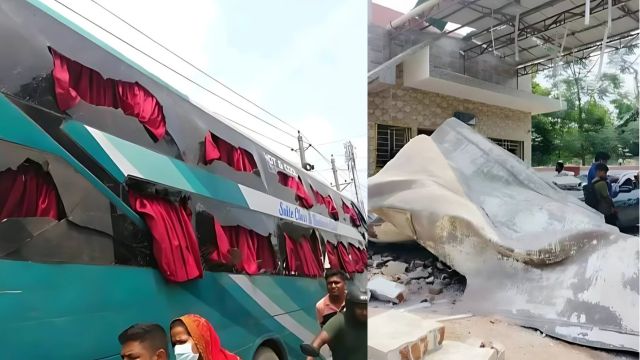 রংপুরে সিও বাজারে সিএনজি ষ্টেশনে বিষ্ফোরণে ভয়াবহ অবস্থা