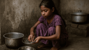 ১০০ টাকার জন্য স্কুল ছেড়ে গৃহকর্মে শিশু!