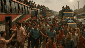 ঈদের আগে সড়কে হাহাকার, বাড়ছে ভাড়াও!