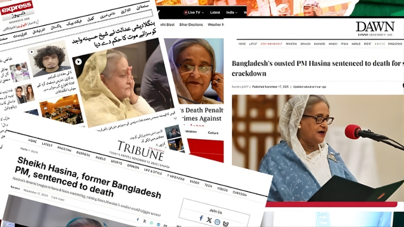 পাকিস্তানের গণমাধ্যমে শেখ হাসিনার ফাঁসির খবর