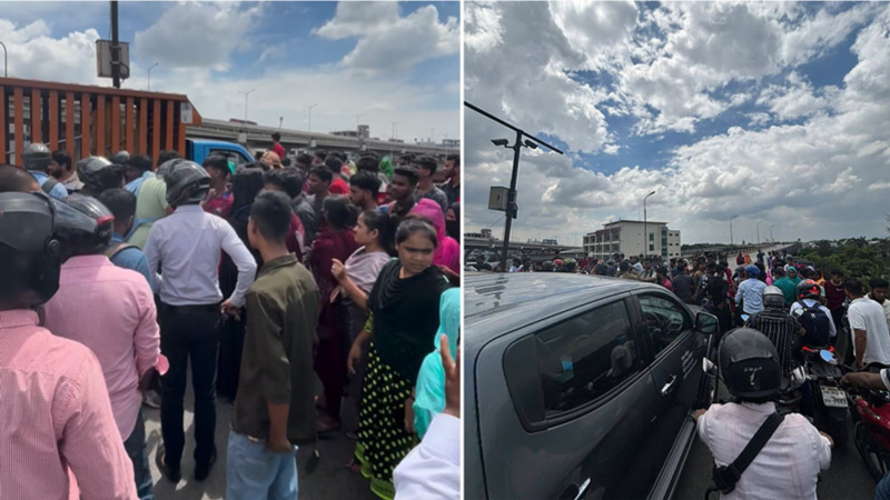 কুড়িল-বাড্ডা সড়কে যানবাহন চলাচল বন্ধ, সতর্কবার্তা