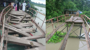 ধাক্কায় ধসে পড়ল সেতু, দুর্ভোগে পাঁচ গ্রামের মানুষ