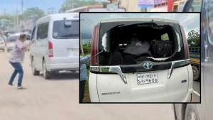 সভা শেষে ফেরার পথে সারজিস আলমের গাড়িতে হামলা