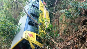 পর্যটকদের নিয়ে বাস খাদে, আহত ২০